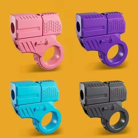 New Mini Gun Shell Ejected Can Launch Decompression EDC Finger Ring Pistol Fidget Spinner Ratchet Anxiety Stress Relief Toy Guns https://tinyurl.com/2btg29u6