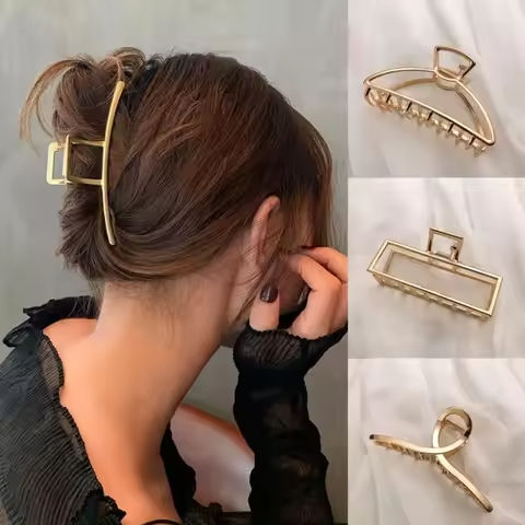 Gold Color Hollow Geometric Hair Clips Metal Hair Claw Cross Hairclip Headband Hairpin Hair Crab Women Hair Fashion Accessories https://tinyurl.com/28b3w5cw