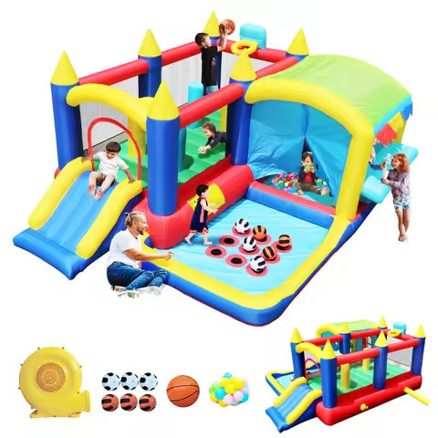 Christmas Jump ‘n Slide Inflatable Bouncer for Kids Complete Setup with Blower-80″X 91″Play Area-55″Tall Inflatable Bounce House https://tinyurl.com/2xswskgb
