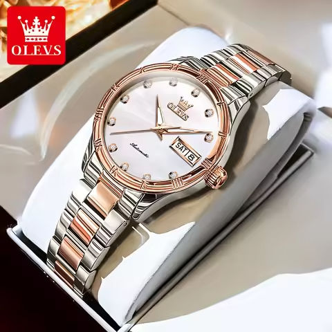 OLEVS New Fashion Ladies Watch Top Brand Casual Automatic Mechanical Watches Date Steel Waterproof Women Male Clock Wristwatch https://tinyurl.com/2a2xxv6m