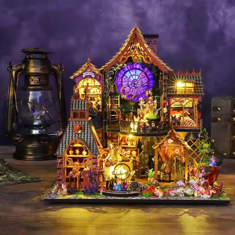 CUTEROOM Magic Spirit DIY Miniature House Kit Wooden Dollhouse Kit with LED Magic Tiny House Kits The Best Birthday Gifts https://tinyurl.com/2yxkxjeh