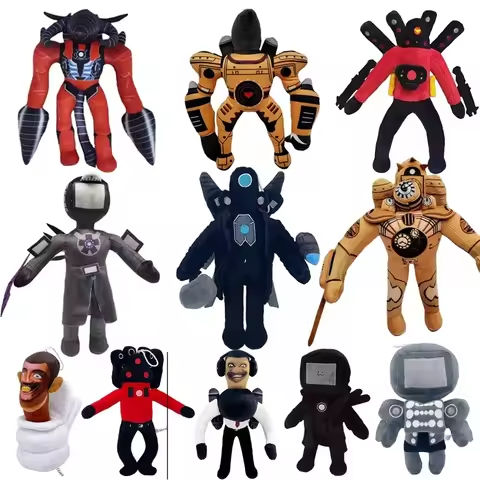 Newest Skibidi Toilet Clockman Titan TV Man Speakerman Plush Toys Horror Game Cartoon Stuffed Doll Kids Birthday Christmas Gifts https://tinyurl.com/27atwecv