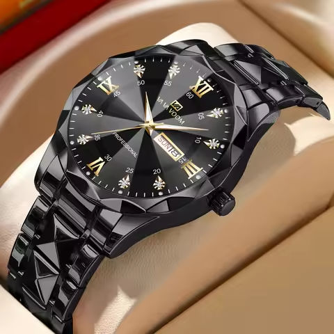 Men Watch Water Diamond Luxury Night Glow Double Calendar Quartz Movement 41mm Blue Gold Stainless Steel Fashion Business Watch https://tinyurl.com/26urs2j7
