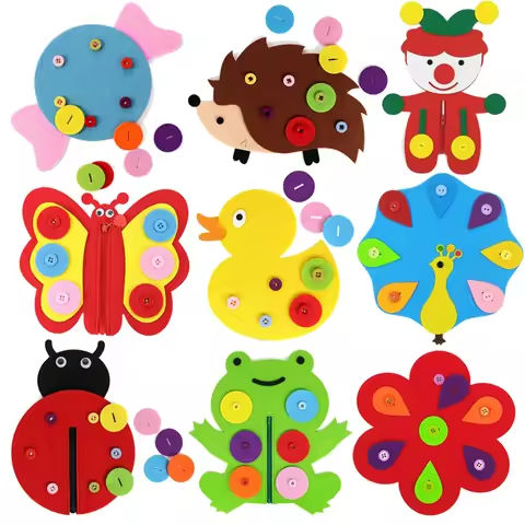 Children Diy Button Early Education Children Toys Montessori Teaching AIDS To Learn Non-woven Fabric Button Up Toy Supplies https://tinyurl.com/27d8fxza