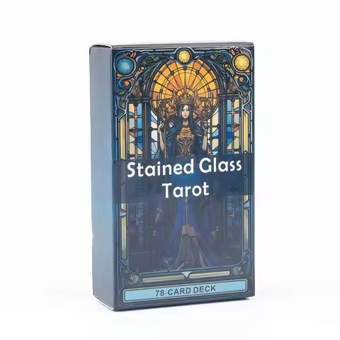 Stained Glass Tarot A 78-Card Deck Leisure Entertainment Game Card Family Gathering Divination Board Playing Games 10.3*6Cm https://tinyurl.com/25qnwham