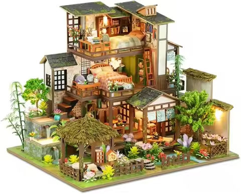 DIY Miniature House Kits, Tiny House Kit, Doll House Kits for Adults to Building, Unique Gift for Birthday Mothers Day, Bamboo S https://tinyurl.com/2xhdgn2w