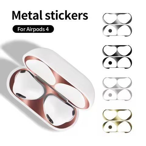 For AirPods 4 Sticker Earphone Case Metal Dustproof Scratch Resistant Sticker Cover For Airpods 4 4th 2024 Gen Protective Film https://tinyurl.com/25vf5t3v
