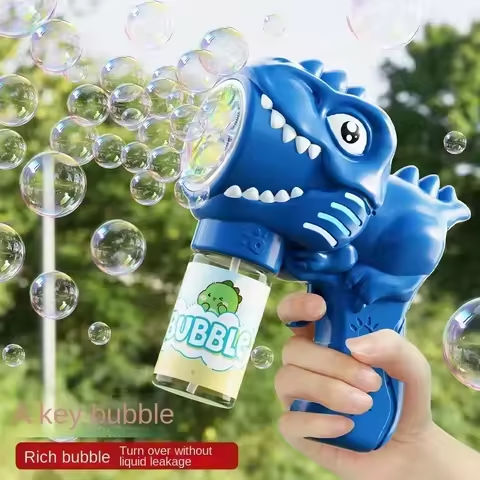 6-hole Dinosaur Bubble Machine Electric Bubble Gun with Light Fully Automatic Bubble Gun Automatic Soap Blower Outdoor Game Toy https://tinyurl.com/2yz6lxj6