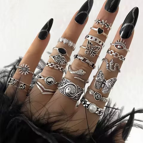 21 Pcs Gothic Rings Set for Women Fashion Simple Snake Butterfly Evil Eye Finger Ring Trendy Punk Jewelry Gifts 2024 New https://tinyurl.com/2avj4dxq