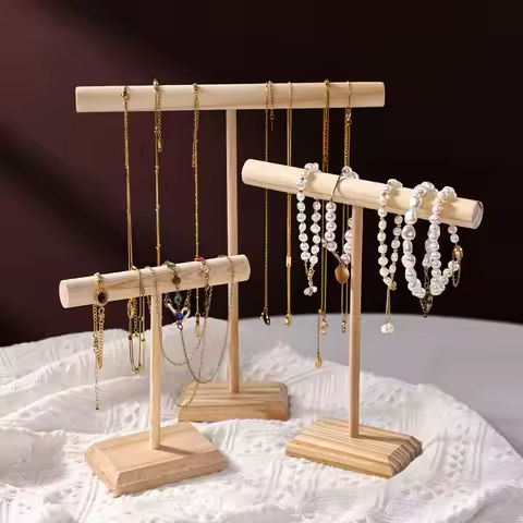Solid Wood Jewelry Props Display Stand Bracelet Necklace Hair Band Jewelry Storage Display Rack With Wooden Base Supply https://tinyurl.com/24q92m62