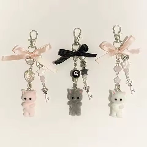 handmade furry cats Matching keychains kitten y2k women fashion https://tinyurl.com/2xkl7ckn