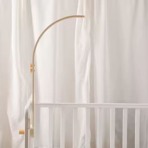 Baby Wooden Bed Bell Bend Bracket Mobile Hanging Rattles Toys Newborn Music Box Holder Bracket Infant Crib Toy Arm Bracket Gifts https://tinyurl.com/2cmp459q