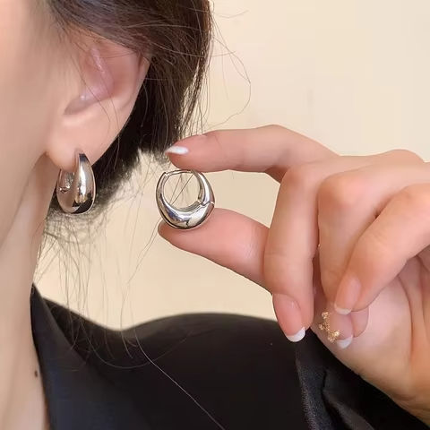 925 Sterling Silver Vintage Round Earrings For Women Trendy Metal Hoop Earring Jewelry Prevent Allergy Party Accessories Gifts https://tinyurl.com/26tjwpyn