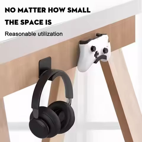 Universal Wall Mounted Headphone Stand Gaming Controller Holder Headset Display Rack Under Desk Hanger Hook For Earphone Bracket https://tinyurl.com/2c4p737t