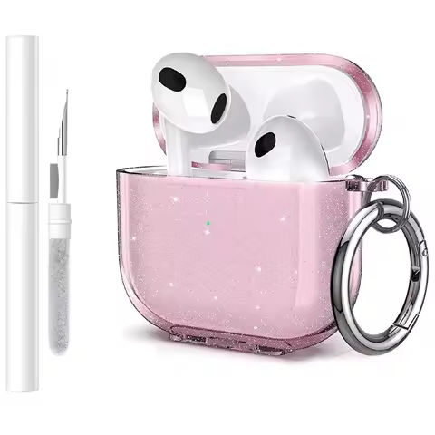 For Apple Airpods Pro/Pro2/3/4 Case Earphone Accessories Wireless Bluetooth Headset Cover Bling Glitter Soft With Cleaner Kit https://tinyurl.com/2yws4r9z