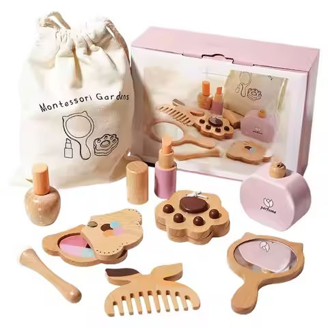Wooden Toy Simulation Girls Makeup Set Pretend Play Kid Make Up Early Learning Playset For Girl Children Dressing Cosmetic Gifts https://tinyurl.com/26rc5bph