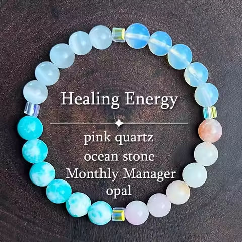 1pc/women’s healing energy bracelet with a variety of natural stones, opal, ocean stone, pink quartz, moonstone, is the first ch https://tinyurl.com/22wpsovp