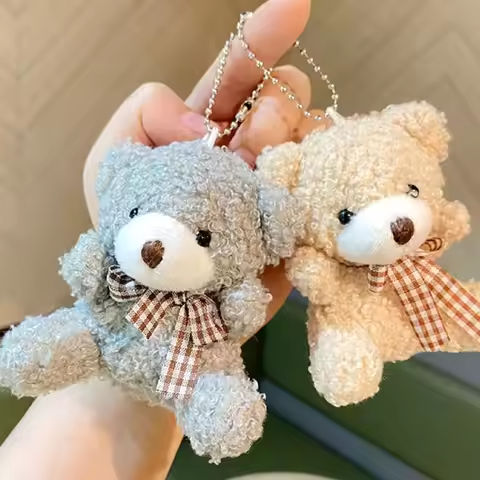 New Style Hot sale Cute Teddy Bear Pendant Plush Doll Little Bear Doll Small Doll Bag Soft Cute Accessories Keychain Female https://tinyurl.com/2ab57wt9