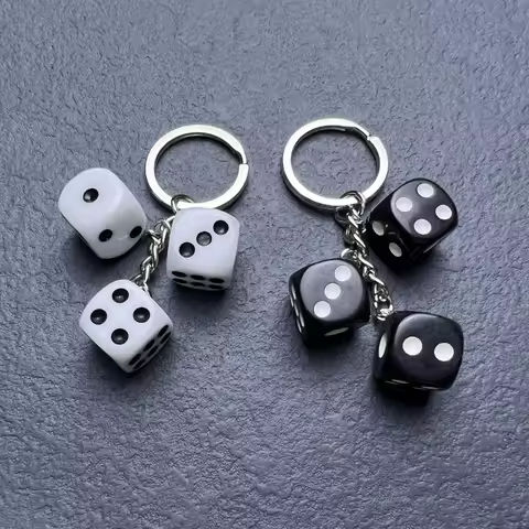 Handmade Smiling Face Dice 8 Ball Charm Keychains Cute Phone Chain Keyring Sweet Cool Bag Pendant Handbag Accessories https://tinyurl.com/2y4twg7e