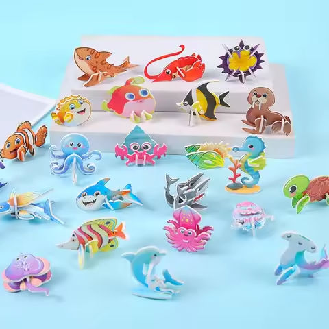 30pcs New Paper Jigsaw Puzzles 3D Early Education Puzzle Model Handmade Children’s Toys Assembly Model Kids https://tinyurl.com/22saszwh