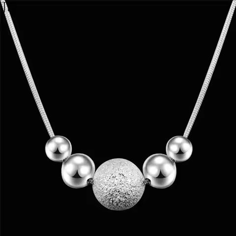Charms wedding 925 Sterling silver new cute lady bead women necklace jewelry   fashion   pendant https://tinyurl.com/26shmto9