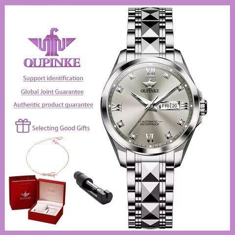 OUPINKE Women’s Watches Elegant Luxury Original Automatic Mechanical Wristwatch for Ladies Waterproof Luminous Date Sapphire New https://tinyurl.com/26pyk7qz