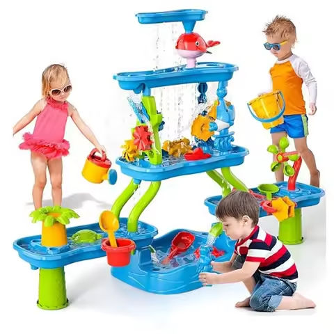 4-Tier Kids Sand Water Table Children’s Beach Toys Summer Beach Children DIY Parent-child Interactive Outdoor Garden Bunker Set https://tinyurl.com/26yjofeo