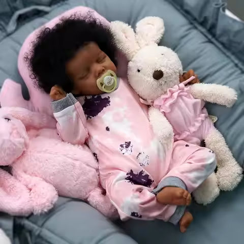 Lifelike Reborn Baby Dolls Black -17Inch Baby-Soft Body & Curls Realistic-Newborn Baby Dolls African American Real Life https://tinyurl.com/22xykj8l