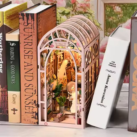 Book Nook Kit Greenhouse Sunlight Room Dollhouse Booknook 3D Wooden Puzzle Miniature Doll House For Bookshelf Insert Furniture https://tinyurl.com/2yqlx62f