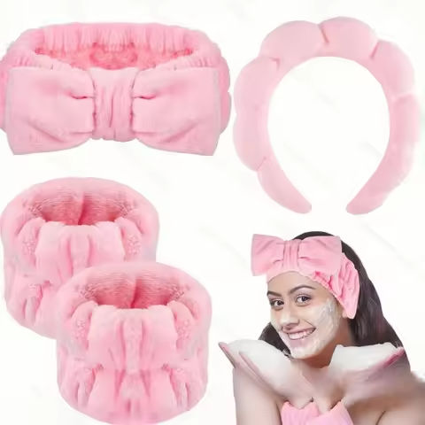 4PCS Stylish Washing Headband Set Wristbands Scrunchies Spa Bubble Headband for Washing Face Makeup Shower Skincare https://tinyurl.com/24p7thba