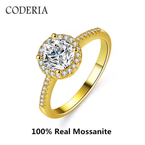 18 k Gold Sterling Silver Rings For Women 1 Carats Moissanite Bridal Set Engagement Wedding Ring Original Jewelry Luxury Gift https://tinyurl.com/255dsfod