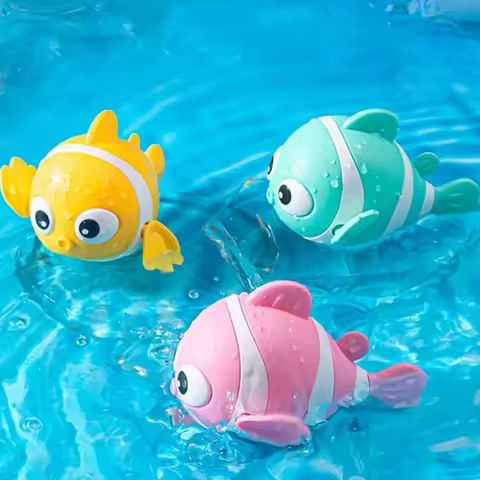 Bath Toys Cute Swimming Clown Fish Bath Toy for Toddlers Floating Wind Up Toys for Boy Girl New Born Baby Bathtub Toddler Toys https://tinyurl.com/288afdzv
