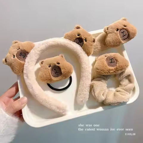 New Cartoon Capybara Hair Accessories Headwear Elastic Hair Claw Clip Barrette Hair Clip Women https://tinyurl.com/29ydvvuk