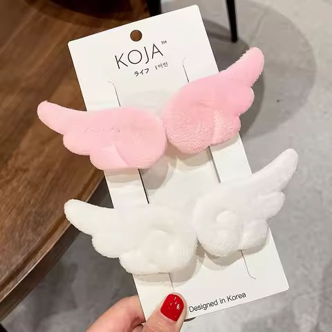2Pcs Angel Wings Super Cute Angel Wing Plush Hairpin Girl Hair Clip Accessories Barrettes Hairgrip Headdress Headwear https://tinyurl.com/2d7f9f48