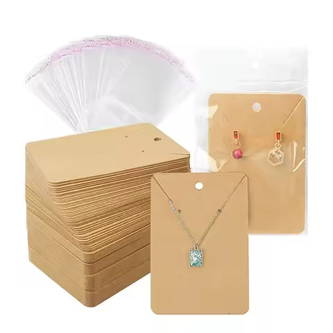 Earring Cards Necklace Display Cards with Bags 50pcs Earring Display Cards 50Pcs Self-Seal Bags Kraft Paper Tags for DIY Jewelry https://tinyurl.com/22efzcph