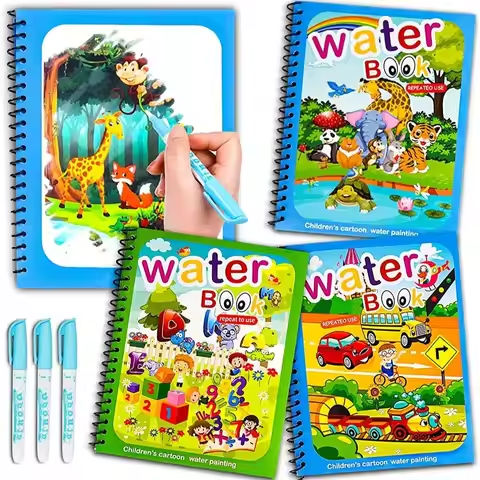 Magical Book Water Drawing Montessori Toys Reusable Coloring Book Magic Water Drawing Book Sensory Early Education for Children https://tinyurl.com/22sjq4uq