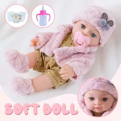 12in/30cm Reborn Doll Soft Baby Doll feeding bottle Limb Movable and Clothes Detachable Can Washed Appease Children’s Toy Gift https://tinyurl.com/26a65gsw