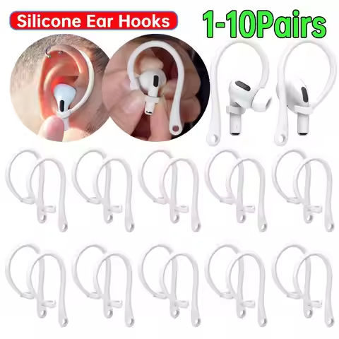 1-10pairs Silicone Lightweight Ear Hooks Wireless Headset Ear Hooks Anti-fall Bluetooth Earphone Holder for Airpods Pro3 Headset https://tinyurl.com/2xn8gjot