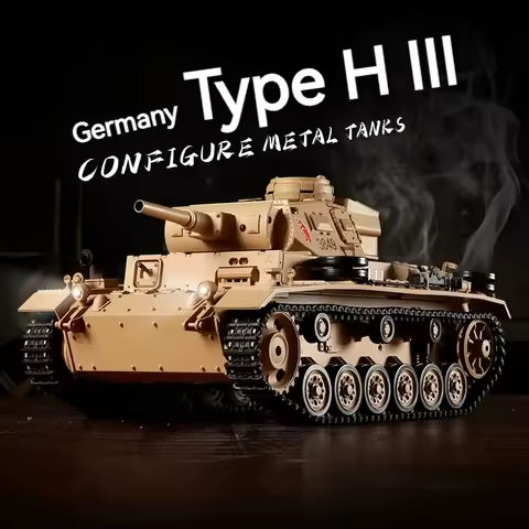 Henglong 1/16 German Type 3 H-Tank 3849 Large Remote Controlled Tank Metal Tracked Launching Competitive Military Model Boy Toy https://tinyurl.com/25gdp3mj