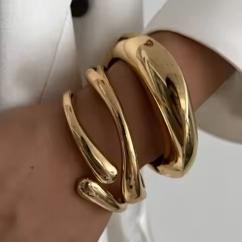 DIEZI 3 Styles Vintage Hip Hop Metal Cuff Bangles Punk Gold Silver Color Geometric Spring Bangles For Women Bracelet Men Jewelry https://tinyurl.com/26mdxv5q