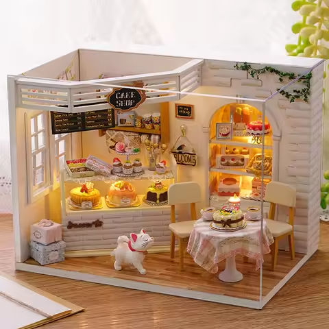 DIY Wooden Miniature Doll House Model Building Kits Small House Toy With Furniture For Children Gift Wooden Crafts Dollhouse https://tinyurl.com/2ctvrf4h
