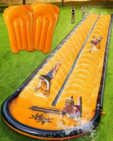22FT Slip Water and Slide for Kids Adults, Extra Long Backyard Water Slide with Pool and 2 Inflatable Bodyboards, Summer Outdoor https://tinyurl.com/2dozgzmo