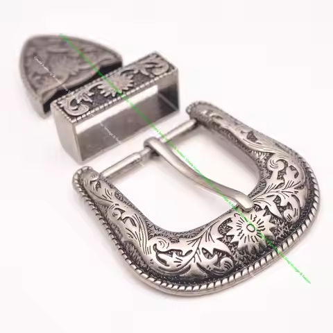 HEAVY DUTY COWBOY WESTERN FLORAL ENGRAVED ANTIQUE SILVER BELT BUCKLE SET 1-1/2″ https://tinyurl.com/2c6lurnx