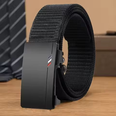 Men’s Belt Outdoor Leisure Sports Belt Toothless Quick Release Automatic Buckle Quality Black Belt https://tinyurl.com/2clt332y