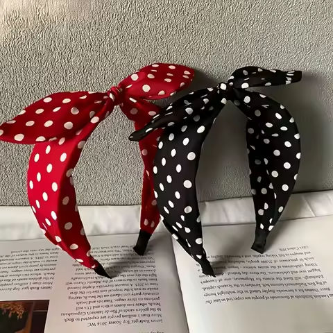 1pc New Vintage Red Hairband for Women; Versatile Bow Headband with Wide Edge; Korean Style Hair Accessories https://tinyurl.com/29adu6jg