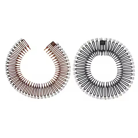 Women Plastic Full Circle Stretch Diamond Flexible Comb Teeth Headband Hair Band Clip Face Wash Fixed Hair Accessories Non-Slip https://tinyurl.com/23jntbqo