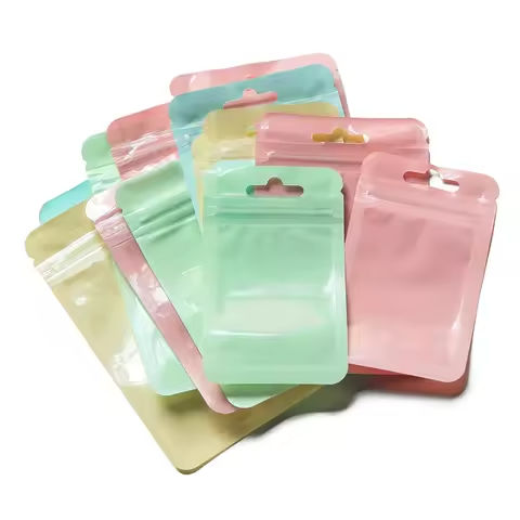 20/50pcs Iridescent Self Sealing Bags Macaron Color Plastic Packaging Pouch Jewelry Retail Storage Pouch Gift Bag https://tinyurl.com/2xloqvxy