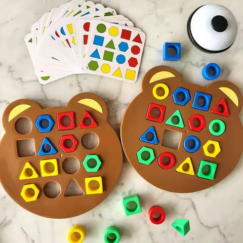 DIY Geometric Shape Color Matching Puzzle Montessori Educational Toys Board Games Interactive Battle Game Toys For Children Gift https://tinyurl.com/278cgzjn