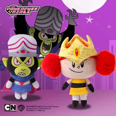 New 25cm Soft and Cuddly Stuffed Dolls of The Powerpuff Girls Movie Villains Princess Morbucks and Mojo Jojo https://tinyurl.com/24vkgf89