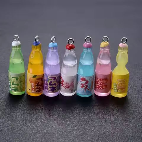 10Pcs Plastic Cola Soda Drinks Beads Toys Beverages Charms Juice Alcohol Lemonade Bottle Resin Pendants for Jewelry Making https://tinyurl.com/2yvcqopg